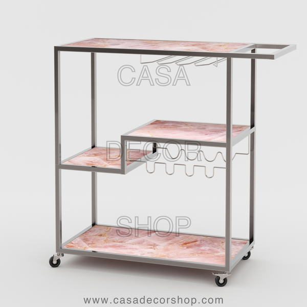 Rose Quartz Bar Cart