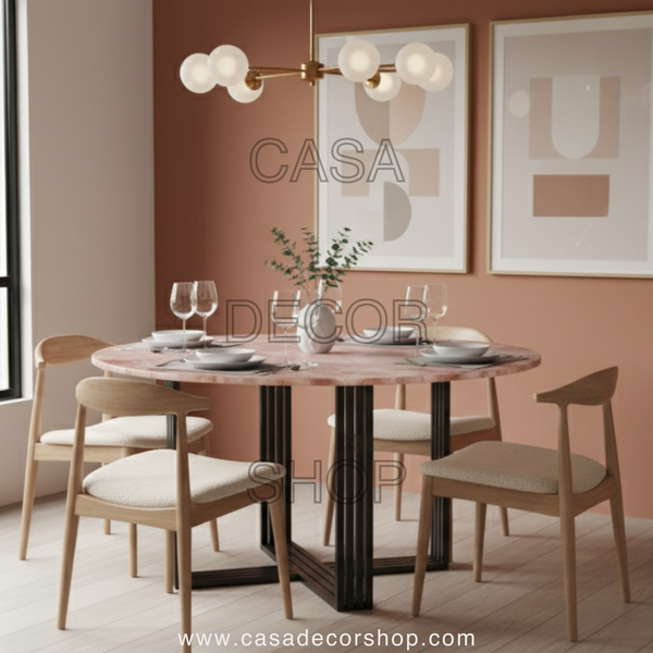 Rose Quartz Round Dining Table