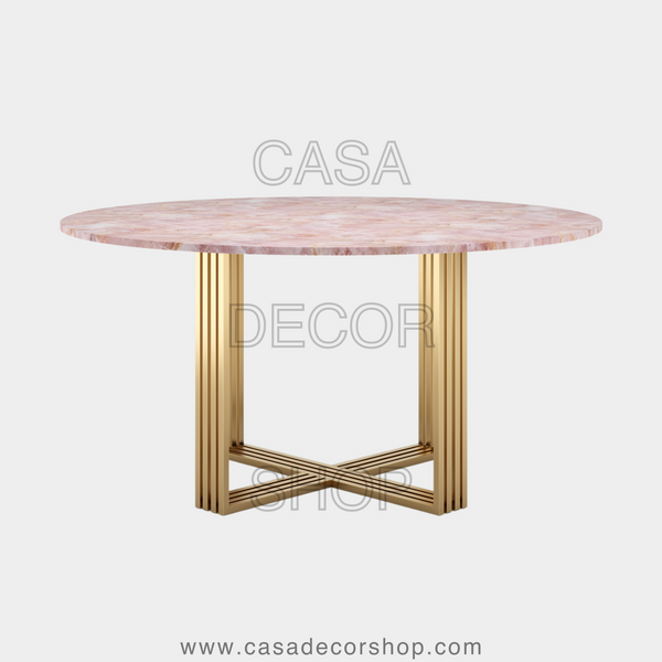 Rose Quartz Round Dining Table