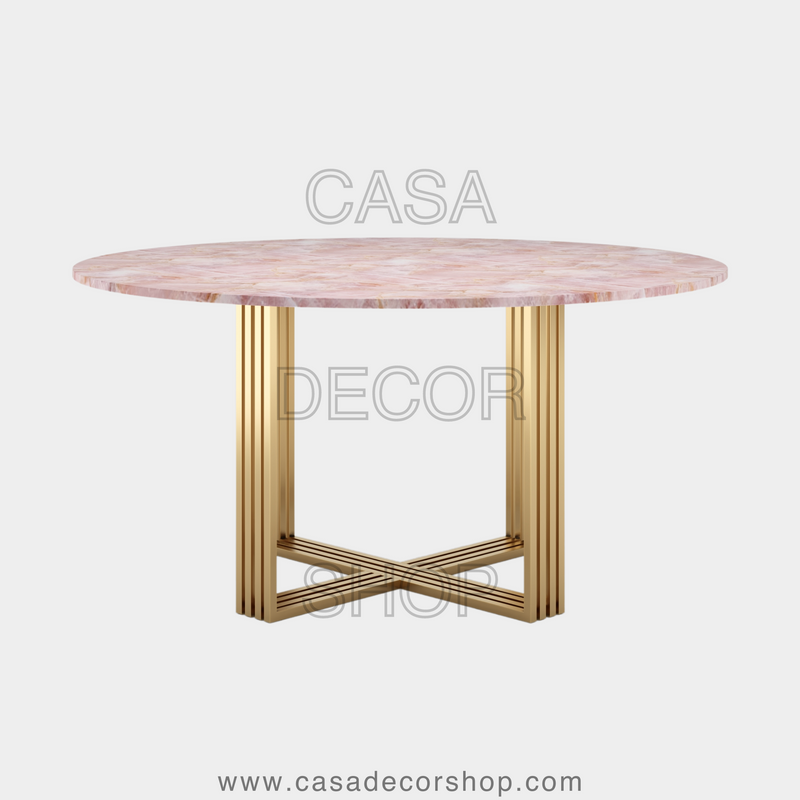 Rose Quartz Round Dining Table