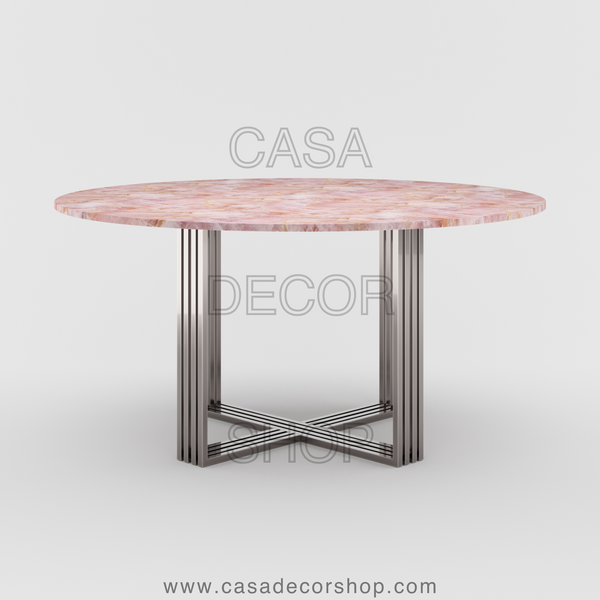 Rose Quartz Round Dining Table