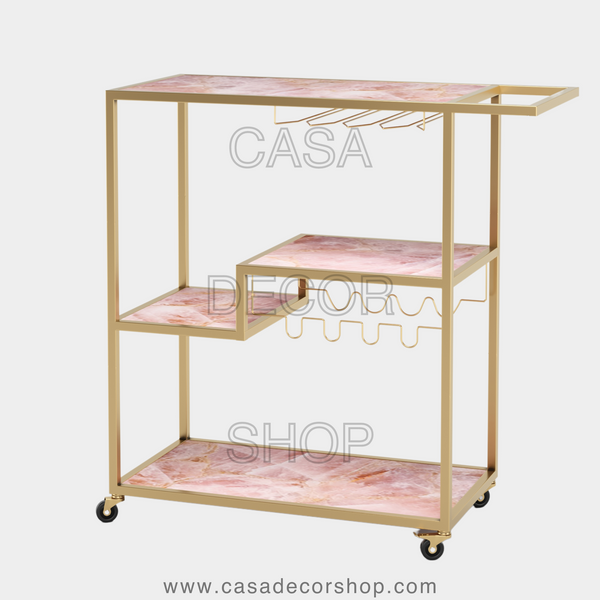 Rose Quartz Bar Cart