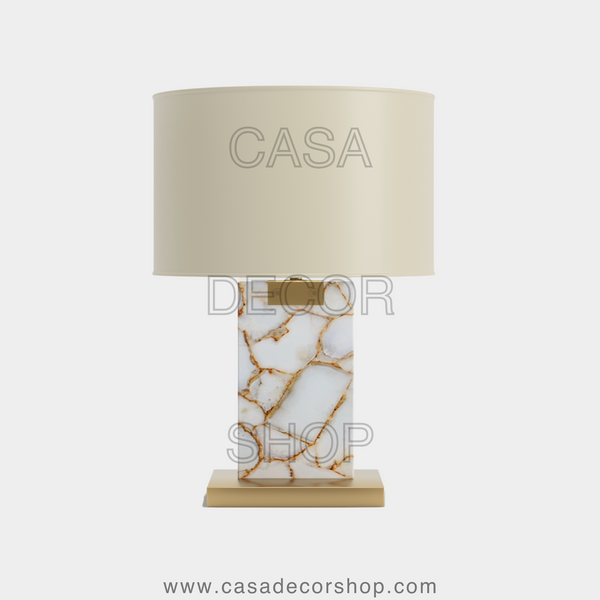 White Agate Table Lamp