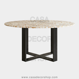 White Agate Round Dining Table