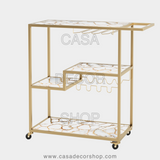 White Agate Bar Cart