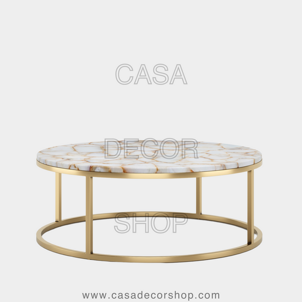 White Agate Coffee Table