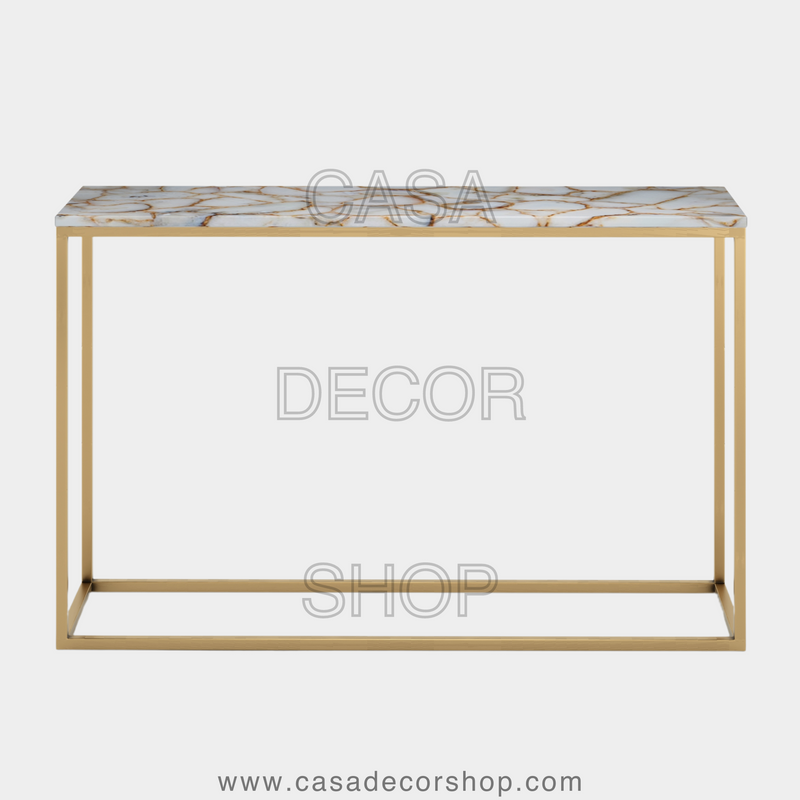 White Agate Console Table