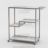 White Quartz Bar Cart