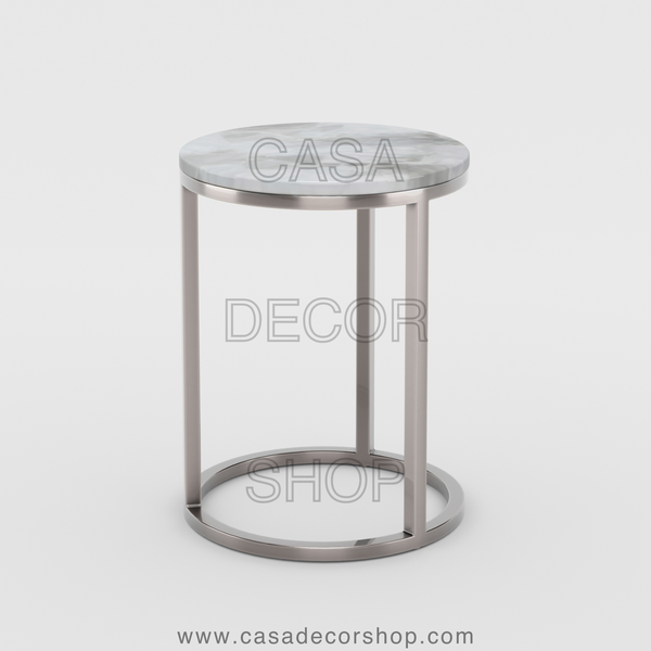 White Quartz Side Table