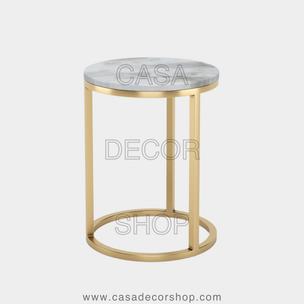 White Quartz Side Table