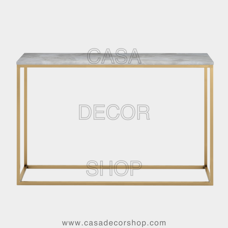 White Quartz Console Table