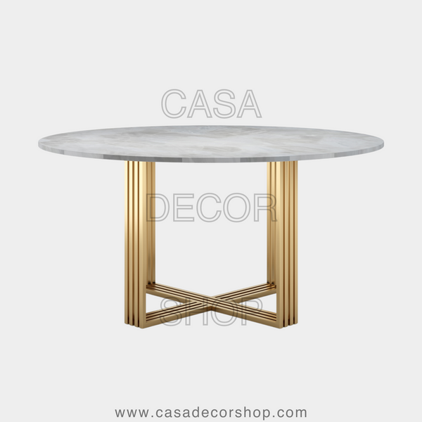 White Quartz Round Dining Table