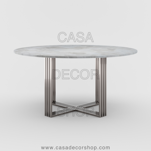 White Quartz Round Dining Table