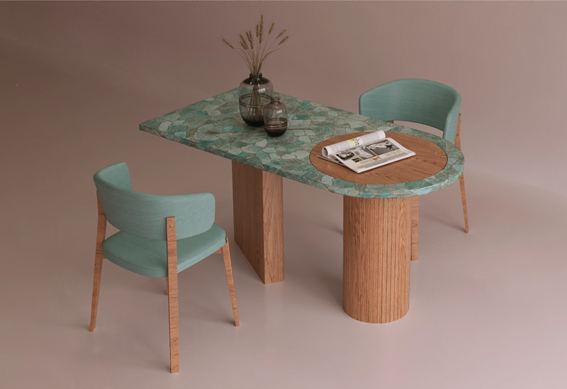 modern breakout table for office collaboration zones and informal workspace seating