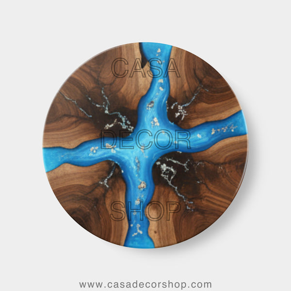 Aqua Crossflow Wood Resin Tabletop