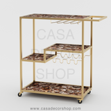 Petrified Wood Bar Cart
